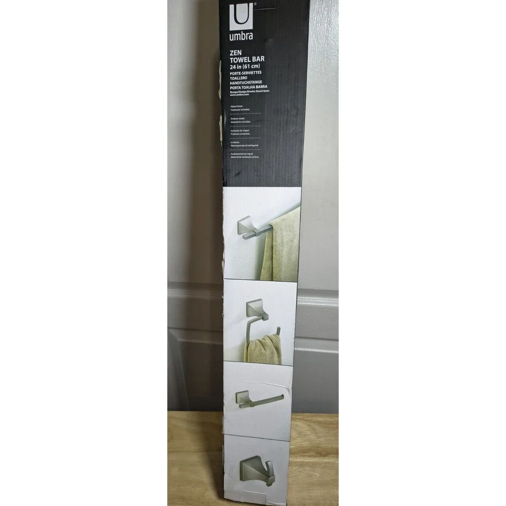 New UMBRA Zen towel Bar Nickel Finish 24in